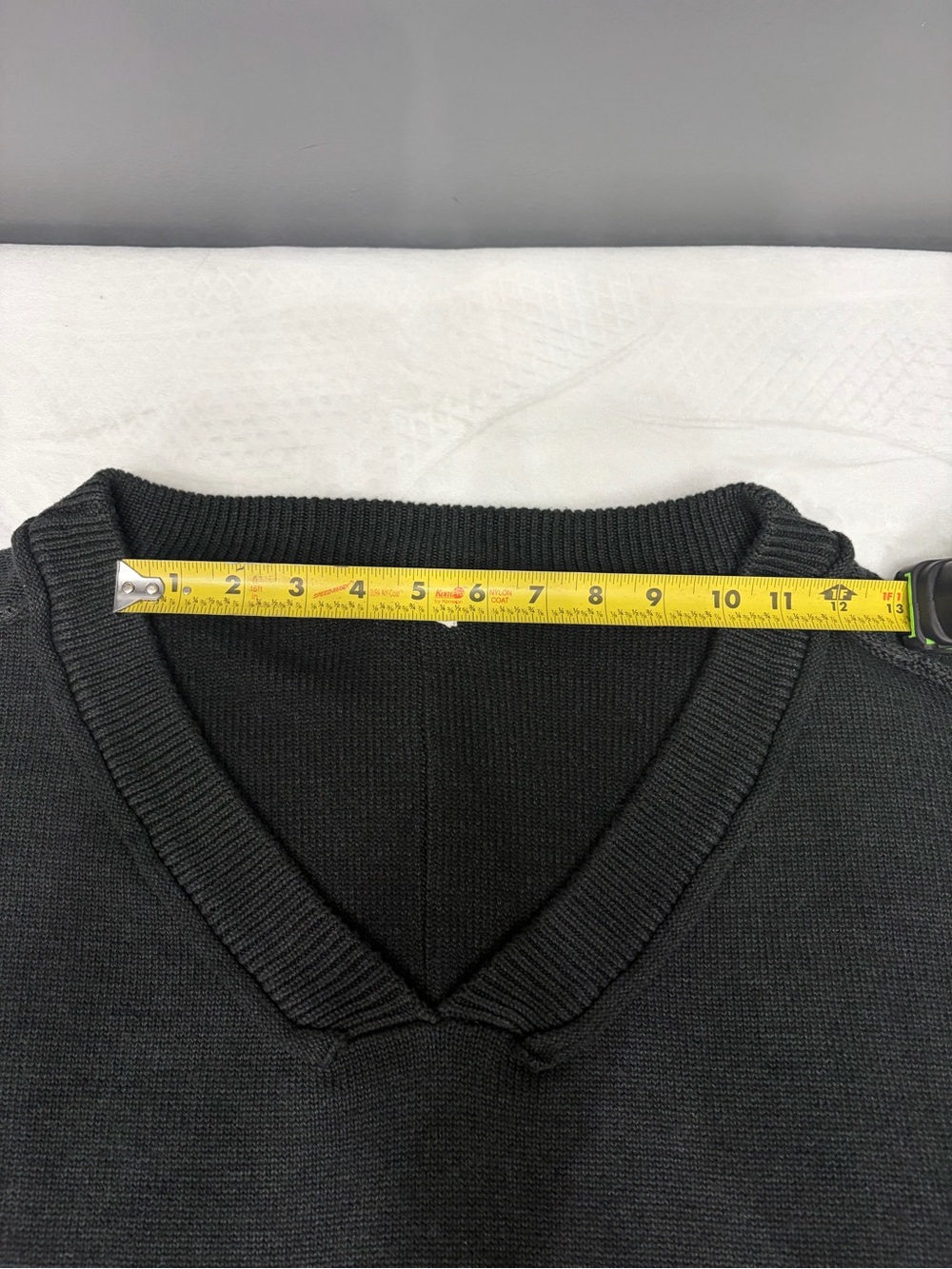 POL Charcoal 100% Cotton Knit V-Neck Pullover Sweater Balloon Sleeve Relaxed M - Picture 15 of 16